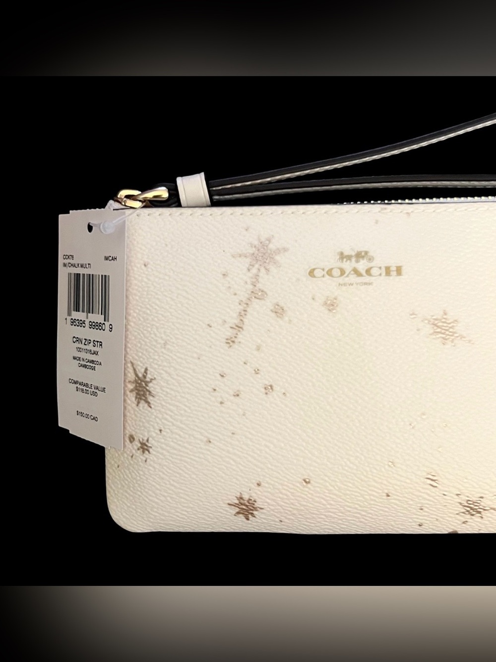Coach Corner Zip Star Wristlet In Chalk Multi, NWT - Picture 4 of 16